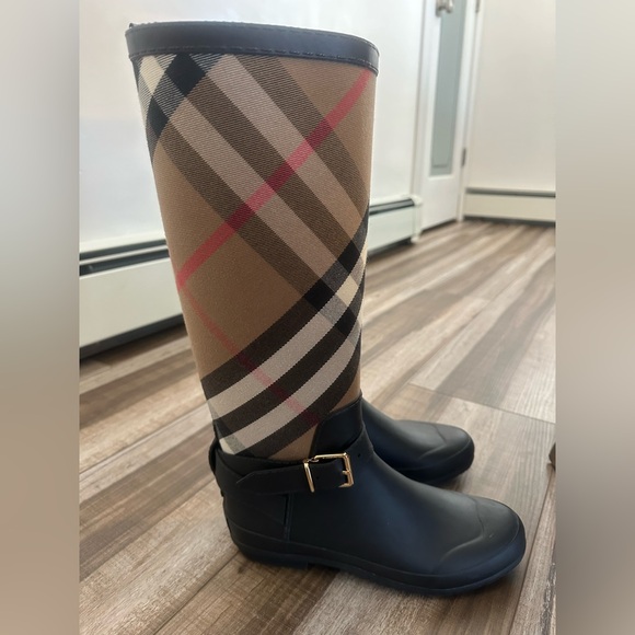 Burberry Plaid Rain Boots - Picture 1 of 3